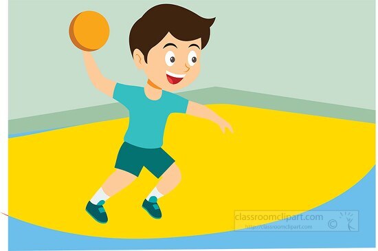 boy playing handball sports clipart 2a