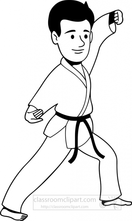 karate clip art black and white