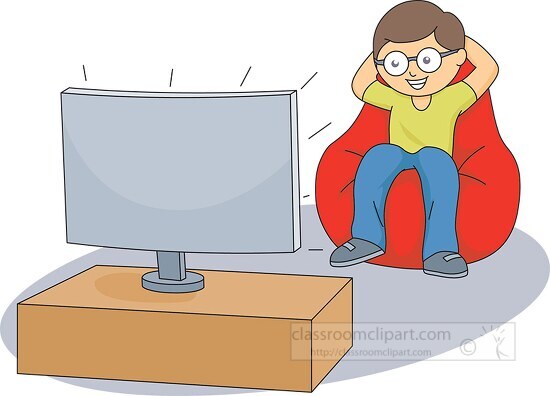 cartoon watching tv