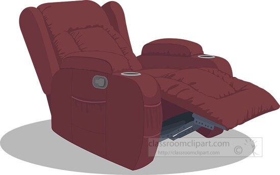 brown comfortable recliner chair clipart