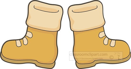 brown winter boots clipart