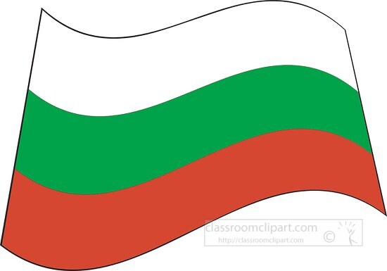 Bulgaria flag flat design wavy clipart