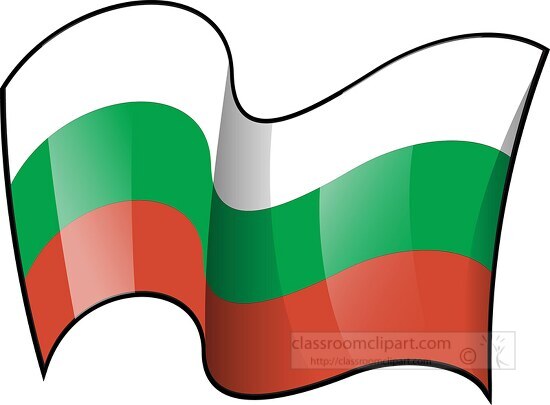 Bulgaria wavy country flag clipart