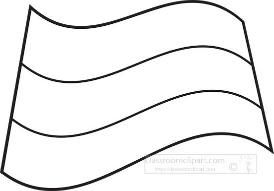 Bulgaria wavy flag black outline clipart