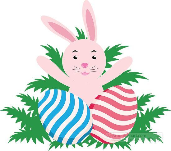 bunny with easter egg clipart