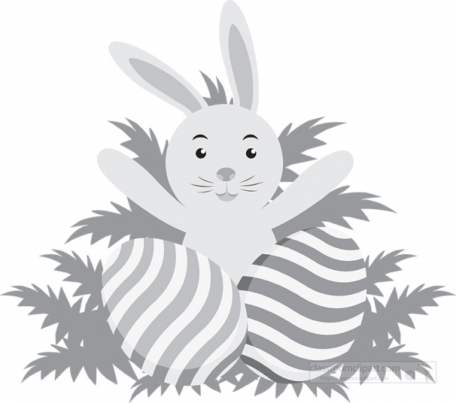 bunny-with-easter-egg-gray color