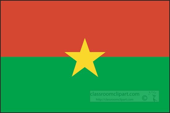 Burkina Faso flag flat design clipart