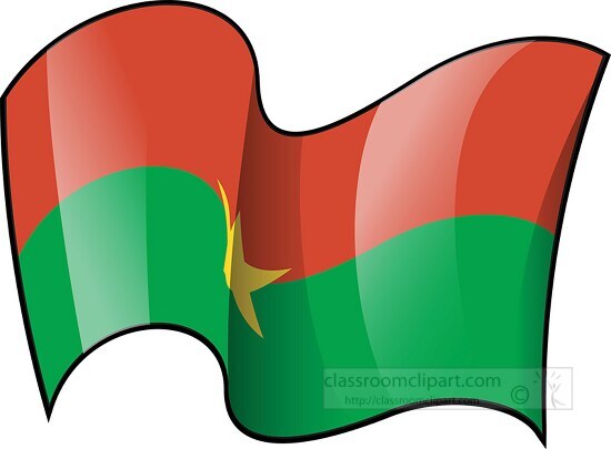 Burkina Faso wavy country flag clipart