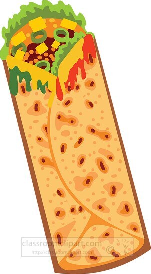 burrito meat beans cheese clipart