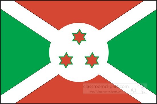 Burundi flag flat design clipart