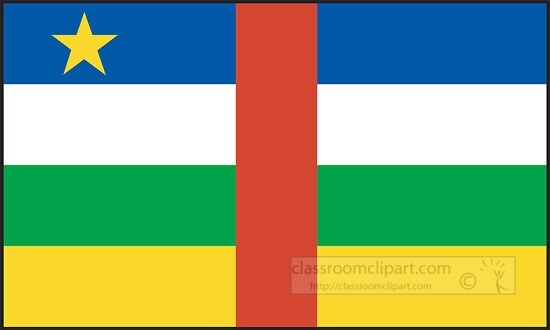 C African Republic flag flat design clipart