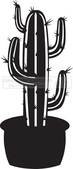 cactus clipart black white