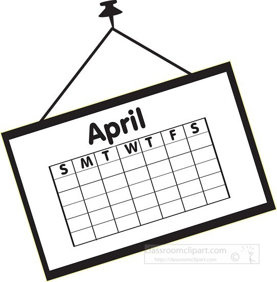 Calendar Clipart-calendar april black outline clipart Calendar Clipart-calendar april black outline clipart