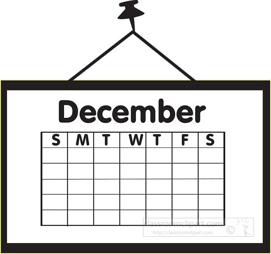 calendar december outline clipart