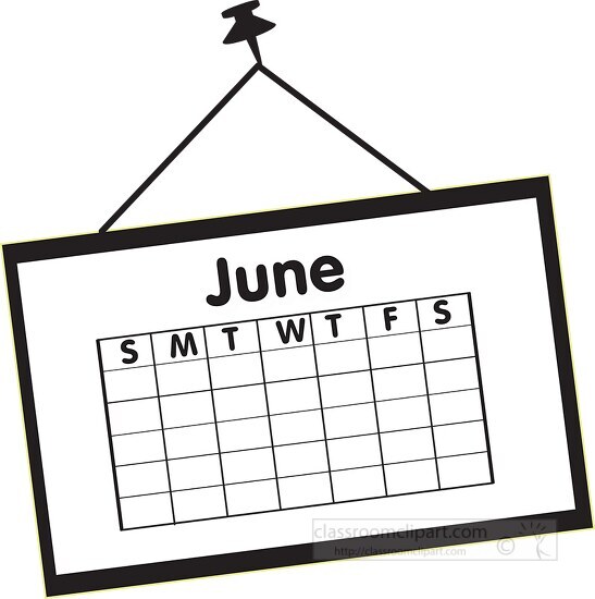 month of june clip art black and white
