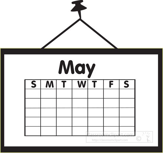 calendar may outline clipart