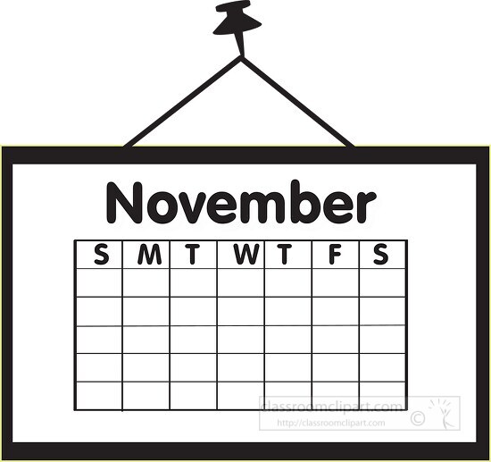 calendar november outline clipart