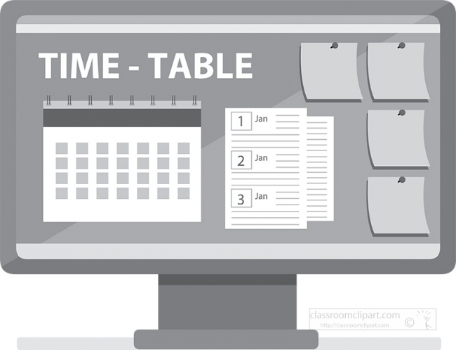 calendar times table gray clipart