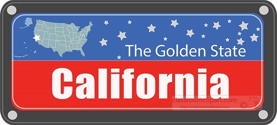 california state license plate with nickname clipart