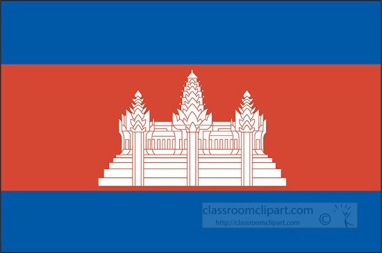 cambodia flag flat design clipart