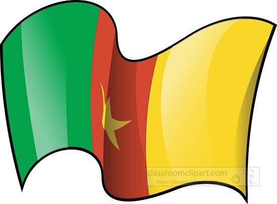 Cameroon wavy country flag clipart