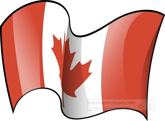 Canada wavy country flag clipart