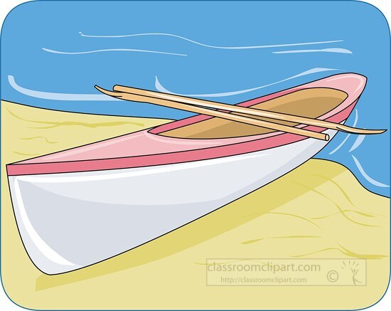 canoe on shore clipart image