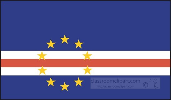 Cape Verde  flag flat design clipart
