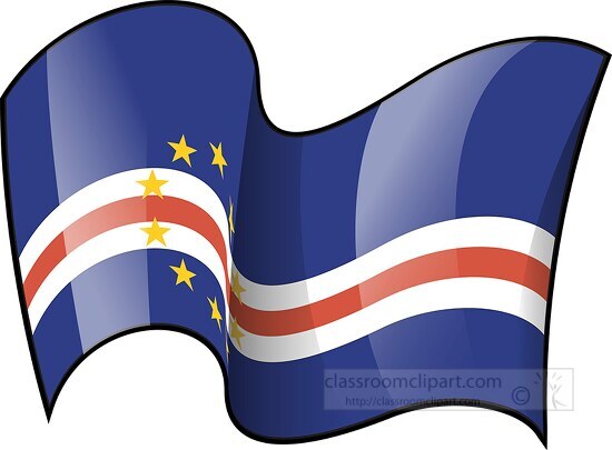 Cape Verde wavy country flag clipart