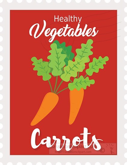 carrot stamp style healthy vegetable