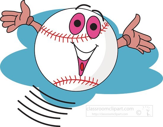 cartoon character baseball smiling clipart