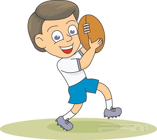 cartoon character holding football clipart