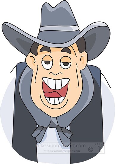 cartoon cowboy character wearing hatclipart