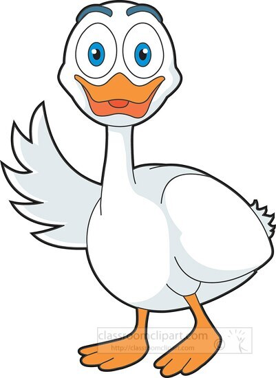 Cartoon Clipart-cartoon duck waving 714