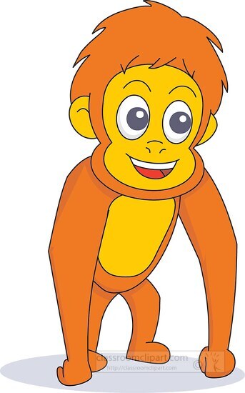 cartoon orangutan on all fours