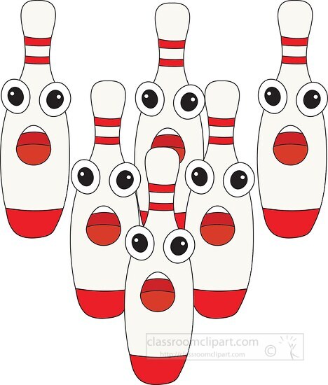 Bowling Clipart-cartoon style bowling pins