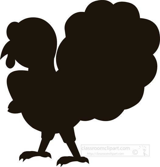 cartoon style turkey silhouette clipart