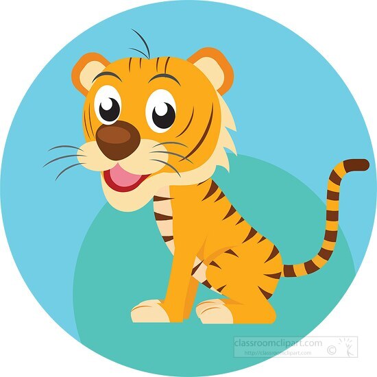 cartoon tiger wild animal clipart icon