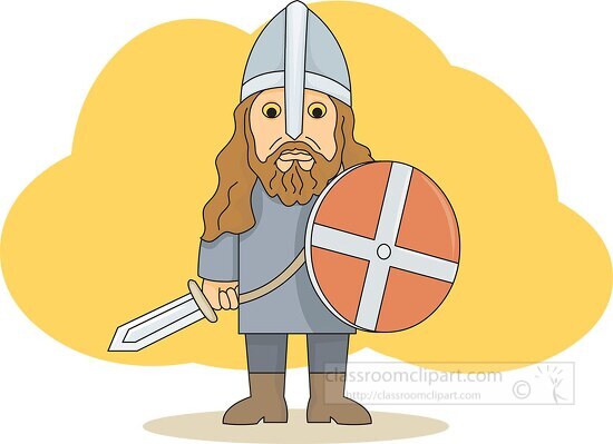 cartoon viking with sword