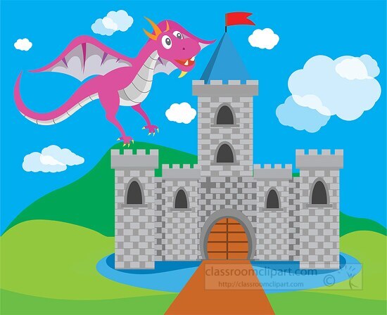 castle with purple dragon