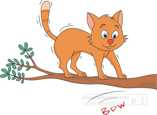 cat frightened on tree dogs barking clipart