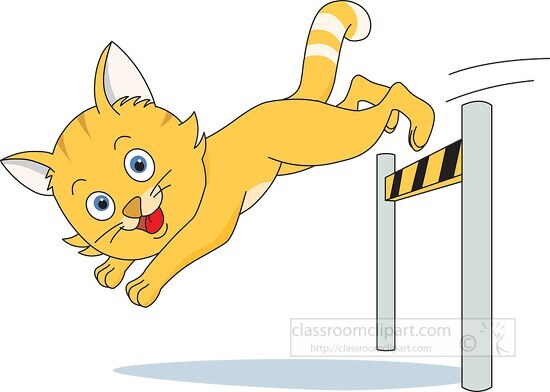 cat jumping clipart