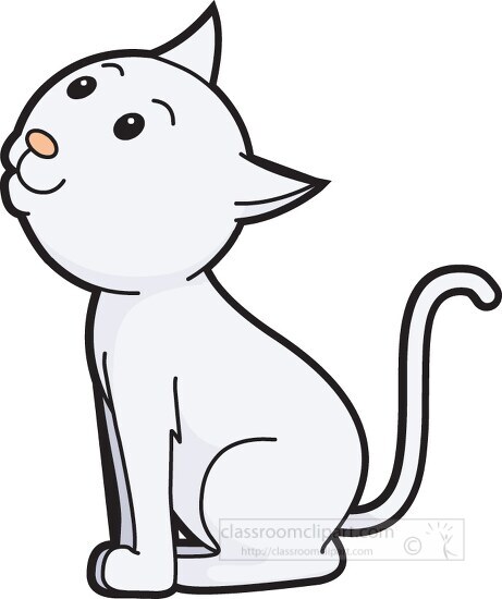 cat looking outline black white outline clipart