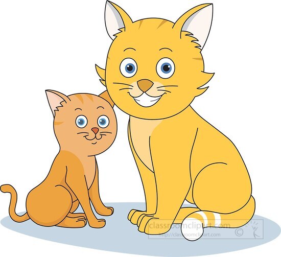 cat with baby kitten clipart