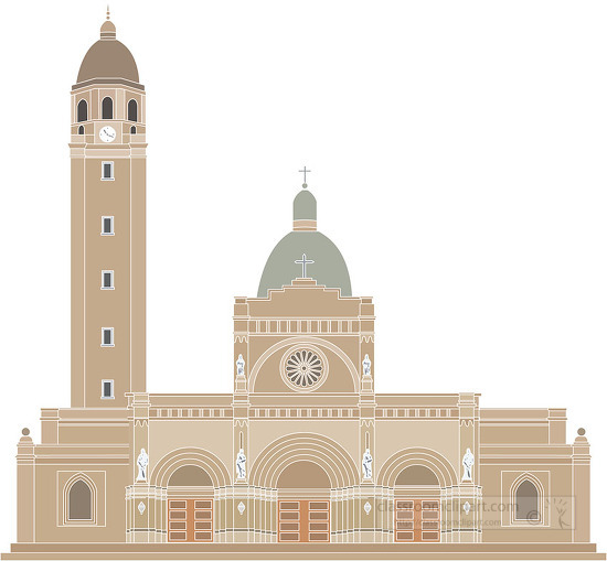 cathedral manila philippines clipart