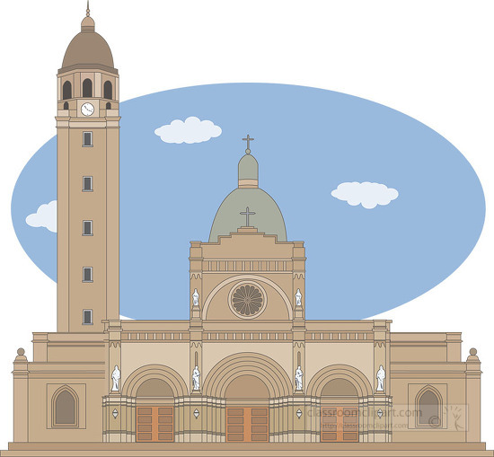 cathedral manila philippines clipart