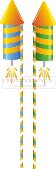 celebration two fire crackers clipart 02