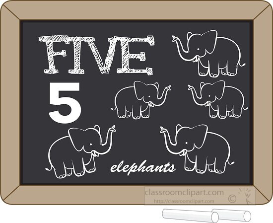 chalkboard number counting five