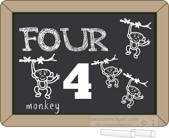 chalkboard number counting four