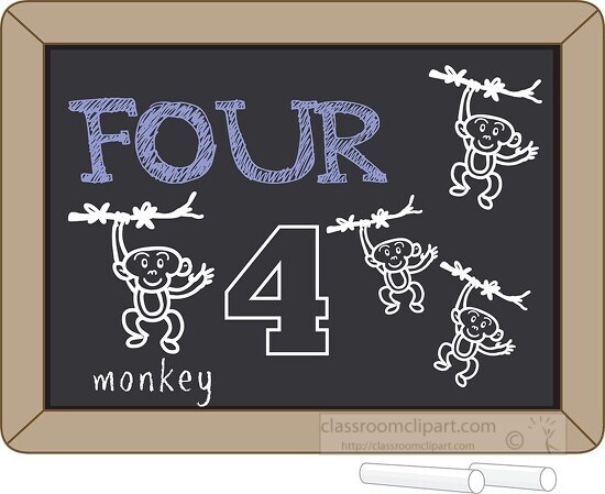 chalkboard number counting four 4